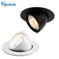 Spot encastré orientable à 360 degrés, rétractable, rotatif, réglable, en aluminium, pour éclairage encastré