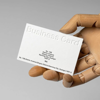 Tarjeta de papel de negocios de papel de algodón blanco personalizado con tarjeta de visita de papel de algodón en relieve