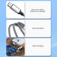 Adaptador USB C OTG Multifunción con Cable Trenzado de Nailon y Carga Rápida PD de 100W para Proyector, Micrófono, Memoria USB, Portátil y Tableta