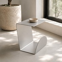 Table console moderne minimaliste en métal plié fait main, plateau en aluminium, base en acier inoxydable, pour salle à manger, chambre, salon, maison, hôtel