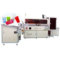 Impresión de pantalla automática para PP, PE, PET, botella de plástico, color único, cilíndrico, máquina de impresión de pantalla de seda totalmente automática