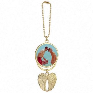 Kit de fabrication de porte-clés vierges pour sublimation, accessoires de pendentifs de voiture en forme d'aile, porte-clés vierges en forme d'aile d'ange pour sublimation - Product Image 6