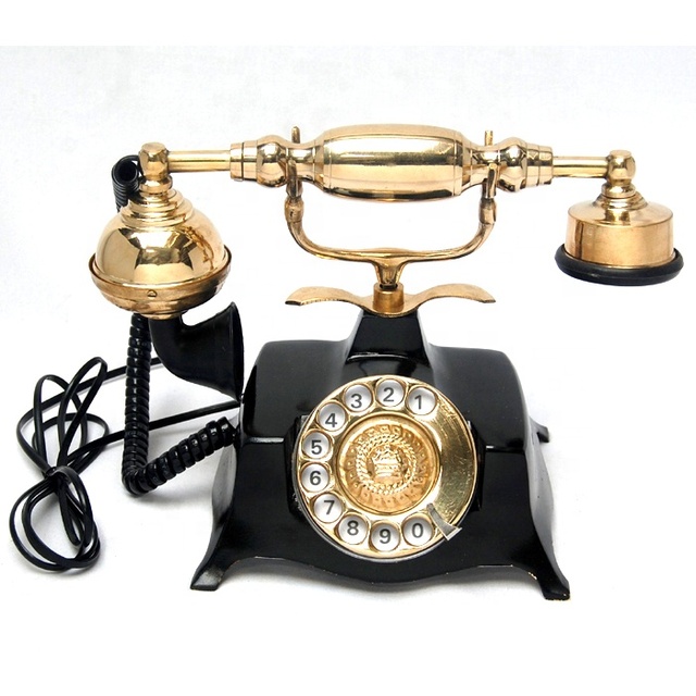 Rotary Dial old fashioned brass telephone for home and office decor Shiny Finished Brass Old rotary working dial telephone