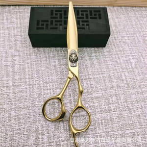 Ciseaux de coiffure professionnels dorés de 6 pouces en acier inoxydable 440C pour droitiers, personnalisables, pour usage esthétique - Product Image 3