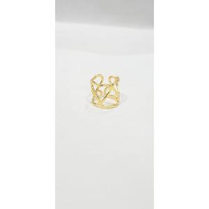 Gold Heart Geometric <b>Ring</b> - <b>Statement</b> <b>Ring</b> - Minimalist Boho - Romantic Gift for Her - Product Image 2
