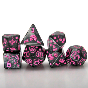 Ensemble de dés <span class=keywords><strong>RPG</strong></span> en acrylique bleu à motif de chats pour les jeux de dés polyédriques DND Donjons et Dragons - Product Image 4