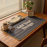 Tapis de souris en caoutchouc naturel 50x100, surface en tissu écologique, bords surpiqués, XXL, grand tapis de bureau, antidérapant, protection de table durable