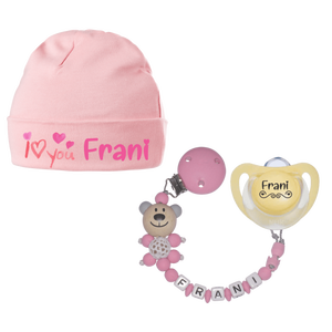 Maglietta per neonati con nome + stampa I Love You (Ragazza) - Product Image 4