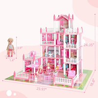 Grande maison de poupée rose, jouets pour bébés, maison de poupée pour enfants, bricolage, grande maison de poupée pour filles, accessoires pour enfants, château