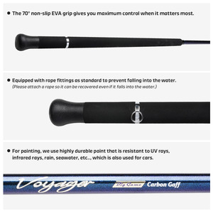 Gaffa NOEBY Voyager in Fibra di Carbonio 4'8''/143cm, Asta in Fibra di Carbonio, Gancio Resistente Oltre 100KG per <span class=keywords><strong>Pesca</strong></span> d'Altura - Product Image 5
