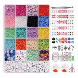Glass Seed Bead <b>Set</b> 2mm 3mm Painted DIY Jewelry Making Loose Beads Accessories for Bracelet Crafting Supplies - Product Image 1