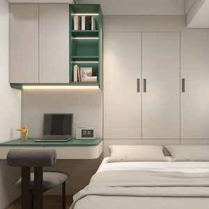Organisateur de placard en mélamine bois moderne et simple, gain de place, meubles de chambre à coucher pour la maison ou l'appartement, armoire de rangement pour vêtements - Product Image 2