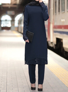 Nouvelle tenue élégante du Moyen-Orient, vêtements islamiques orientaux, <span class=keywords><strong>tunique</strong></span> à manches longues pour femmes musulmanes de Turquie, <span class=keywords><strong>ensemble</strong></span> de 2 pièces avec <span class=keywords><strong>pantalon</strong></span> - Product Image 3