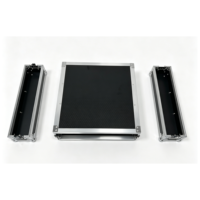 Boîtier de transport/Flight Case 2U en contreplaqué noir et aluminium argenté de haute qualité OEM/ODM pour amplificateur, assemblable avant/arrière
