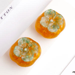 Ornement en résine de cristal naturel en forme de kaki, rouge et jaune, pour la décoration intérieure et <span class=keywords><strong>les</strong></span> cadeaux, vente en gros - Product Image 5