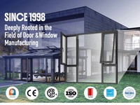 Ventana Abatible de Aluminio con Rotura de Puente Térmico, Marco Delgado, Visión Reducida, Acabado Empotrado, Doble Acristalamiento, para Villas y Residencias de Lujo, OEM