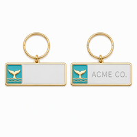 Porte-clés en métal personnalisé en forme de queue de baleine, fabrication directe usine, avec plaque nominative, breloque de sac, logo personnalisé gravé, cadeau d'entreprise