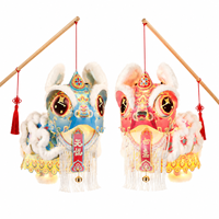 Lanterne LED 3D Danse du Lion à Main, Fonctionnant sur Piles, Lumière LED Intégrée, Certifiée CE, Idéale pour le Nouvel An et la Décoration de Fête