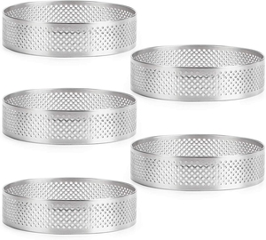 Anillos perforados de acero inoxidable para hornear, gran oferta de <span class=keywords><strong>Amazon</strong></span> - Product Image 1