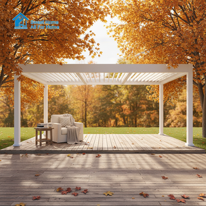 Pergola extérieure en aluminium avec toit à lames orientables, imperméable, écologique, pour patio, gazebo, protection solaire de <span class=keywords><strong>jardin</strong></span>, décorations de <span class=keywords><strong>jardin</strong></span> - Product Image 3