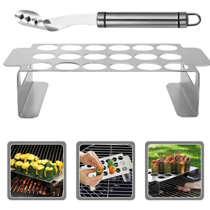 Rejilla para Asar Jalapeños <span class=keywords><strong>de</strong></span> 18 Orificios, Resistente, Antiadherente, con Descorazonador, para Ahumador <span class=keywords><strong>de</strong></span> Jardín y Barbacoa - Product Image 2