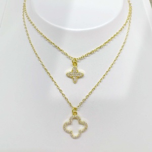Collar personalizado de plata de ley 925 chapado en oro con colgante de llave y circonita cúbica talla corazón, para uso diario. - Product Image 3