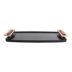 Bandeja rectangular decorativa con asas para mesa de centro, centro de mesa para el hogar, decoración para dormitorio, cama, baño, tocador - Product Image 1