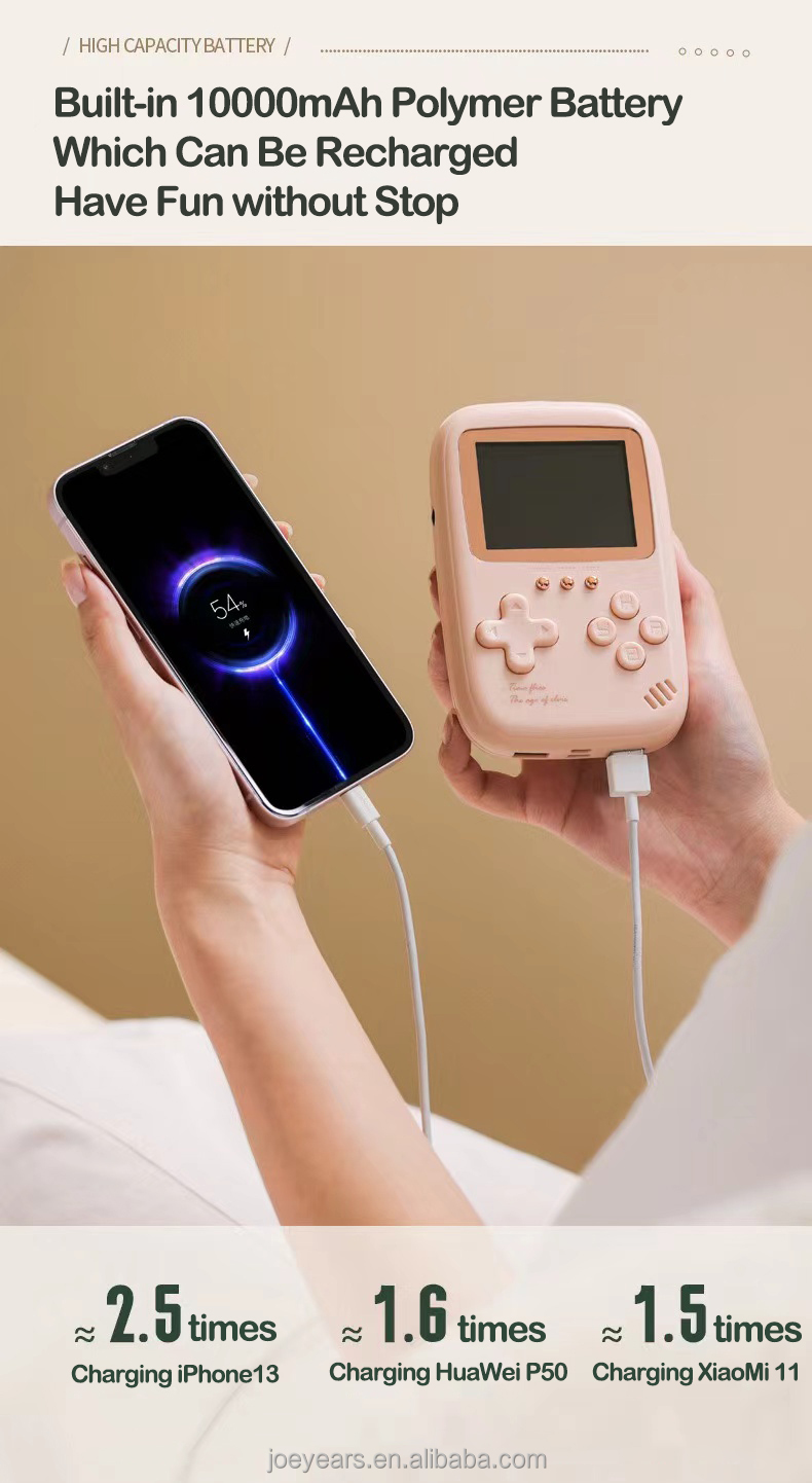 الرجعية وحدة تحكم بجهاز لعب محمول المدمج في 500 الكلاسيكية الرجعية ألعاب 10000mAh قوة البنك قابلة للشحن لعبة لاعب