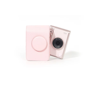 Sac pour appareil photo Lerp&Camera Mini EVO rose vertical en cuir PU, protection personnalisée, rangement pour la photographie numérique
