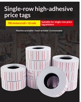 Rouleau d'étiquettes autocollantes imperméables et résistantes à l'huile, faciles à décoller, autocollants thermiques pour les étiquettes de prix sur les bords des rayonnages de supermarchés, codes-barres