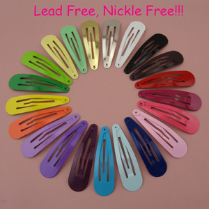 5.0cm coloré sans trou larme métal Snap pinces à cheveux plaine <span class=keywords><strong>BB</strong></span> épingles à cheveux côté Hairgrip enfants Boutique cheveux accessoires - Product Image 2