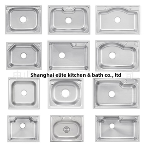 Évier encastré rectangulaire en acier inoxydable Shanghai Elite Kitchen & Bath, surface brossée, design contemporain - Product Image 1