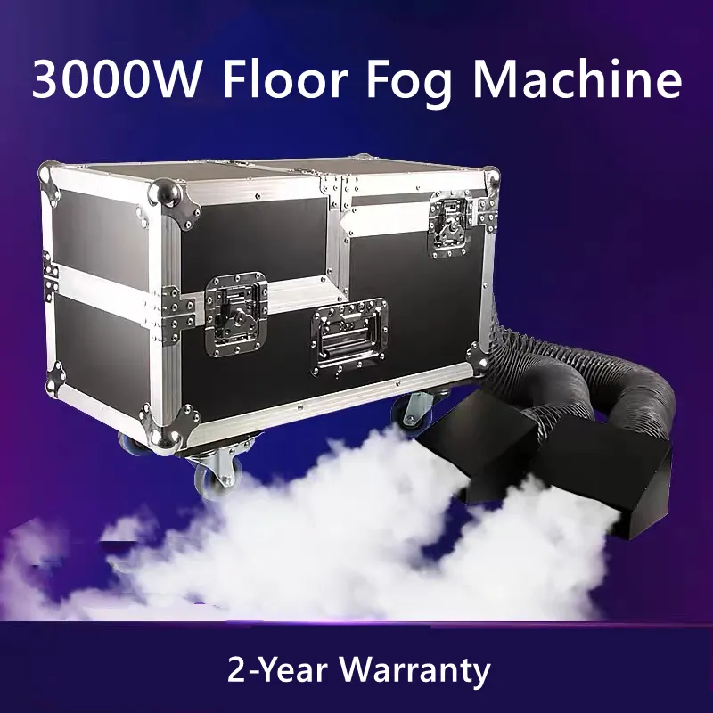 3000W Dual Head Water Based Dmx Remote Floor Fog Machine Low Ground Smoke Machine Wedding Heavy Smoke Machine