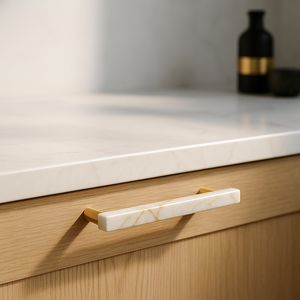 Nanwei đá thân thiện với môi bằng đá cẩm thạch trắng hình chữ nhật tủ xử lý ngăn kéo kéo cho nhà bếp đồ nội thất hiện đại phần cứng tùy chỉnh - Product Image 1