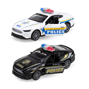 Banchetti <span class=keywords><strong>auto</strong></span> della polizia in lega 1:32 <span class=keywords><strong>auto</strong></span> Pull Back per bambini <span class=keywords><strong>con</strong></span> porte apribili in bianco e nero disponibili - Product Image 1