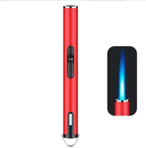 Personality Handheld Portable Torch Spray Gas Lighter Dapat Diisi Ulang dengan Kait