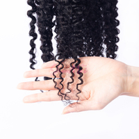 Rambut Manusia Asli 100% Berkualitas Tinggi, Model Crochet Kinky Curly dengan Ujung Bulu untuk Ekstensi Rambut, Laris Manis