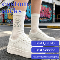 Chaussettes en coton pour femmes, à motif ours mignon, ornées de strass et de cristaux, scintillantes pour les fêtes