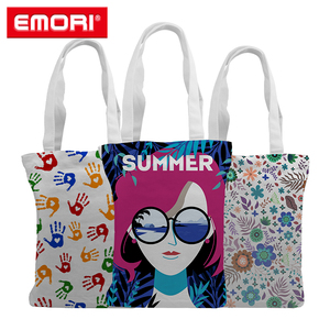 Bolsa de compras promocional de algodón y poliéster reutilizable con logotipo impreso personalizado - Product Image 6