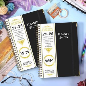 Agenda hebdomadaire et mensuel personnalisable avec logo, juillet 2024 - <span class=keywords><strong>juin</strong></span> 2025, organiseur 2024, planificateur imprimé, cadeau, A5, 80 feuilles - Product Image 3