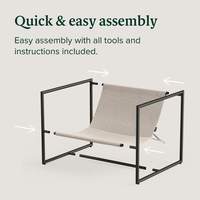 Fauteuil d'appoint en métal style décontracté avec coussin en mousse déchiquetée pour salon et salle à manger, idéal pour la maison et l'appartement