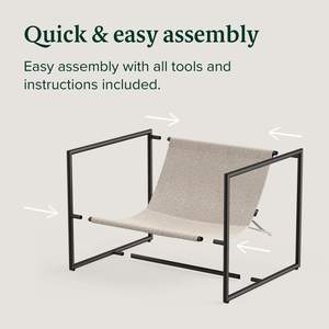 Oatmeal Metal Framed Accent <b>Chair</b> Shredded Foam Cushioning Leisure Style Living Room Dining <b>Chair</b> for Home Use for Apartment - Product Image 5