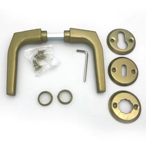 Ensemble de poignées de porte en alliage d'aluminium robuste et moderne avec plusieurs rosettes pour portes intérieures et extérieures - Product Image 1