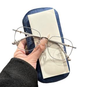 Monture de lunettes optiques carrées en métal 31239 unisexe, verres PC anti-lumière bleue, largeur moyenne, design hexagonal, origine Taizhou - Product Image 2