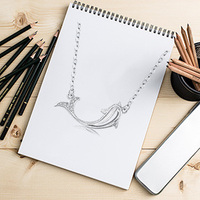 Give Daughter Sea Gift Collier dauphin pendentif animal océan en argent sterling 925