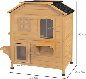Stile moderno per esterno in legno Pet gabbia e casa resistente alle intemperie prodotto da giardino per gatti grande gatto casa con scatola di imballaggio - Product Image 4
