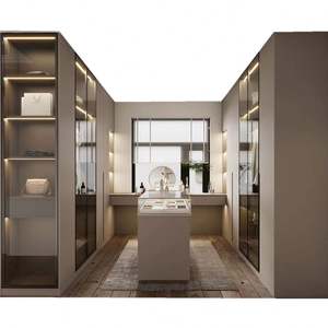 Modern Minimalist Walk-in Closet with Glass <b>Wardrobe</b> <b>Doors</b>, Soft-Close Storage Drawers, Custom Modular Cabinet System - Product Image 2