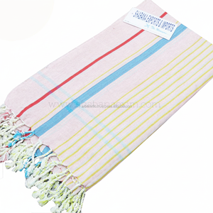 Adultes Multi-Rayures Kikoy Serviettes de Plage Golf Sarong avec Logo Kenyan Utilisation de Bain Fabricant Indien Kenya Kenyan Kikoy Serviettes - Product Image 1