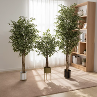 Arbre artificiel Ficus variegatus, plante artificielle Banyan variegata avec feuillage à bords blancs pour intérieur, maison, bureau, plusieurs tailles