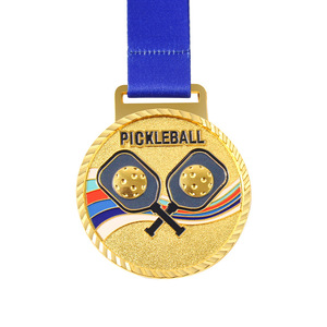 Medallas de Pickleball de Aleación de Zinc Grabadas, Premios Deportivos en Oro, Plata y Bronce con Cinta Azul, Diseño Duradero - Product Image 5